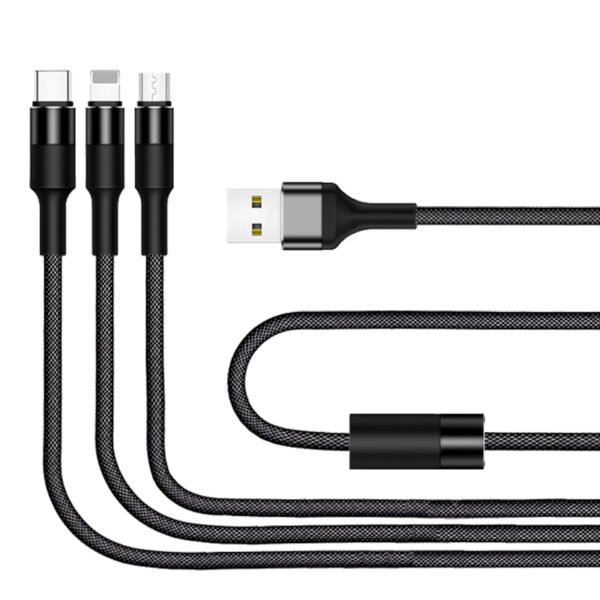 3in1 Nylon Braided Charge Cable