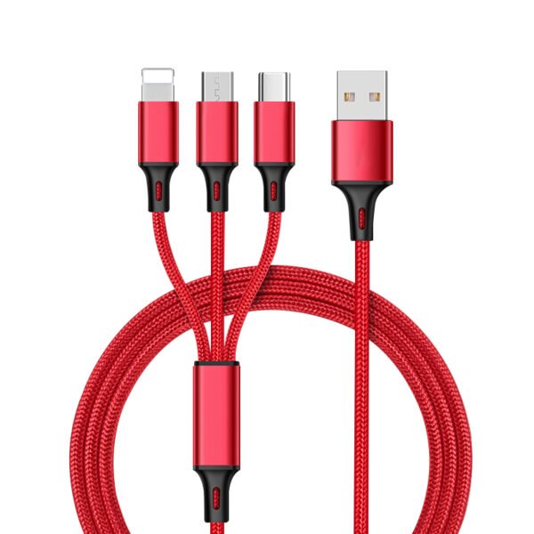 3 in 1 Nylon Braid 1.2M charge cable