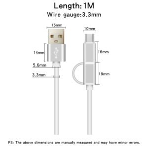 USB A to Micro and Type C cable